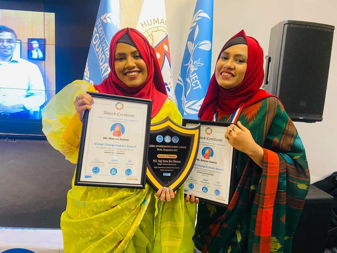 সর্বকনিষ্ঠ গ্লোবাল চেঞ্জমেকার অ্যাওয়ার্ড অর্জনকারী  মারজান ও রাইয়ান